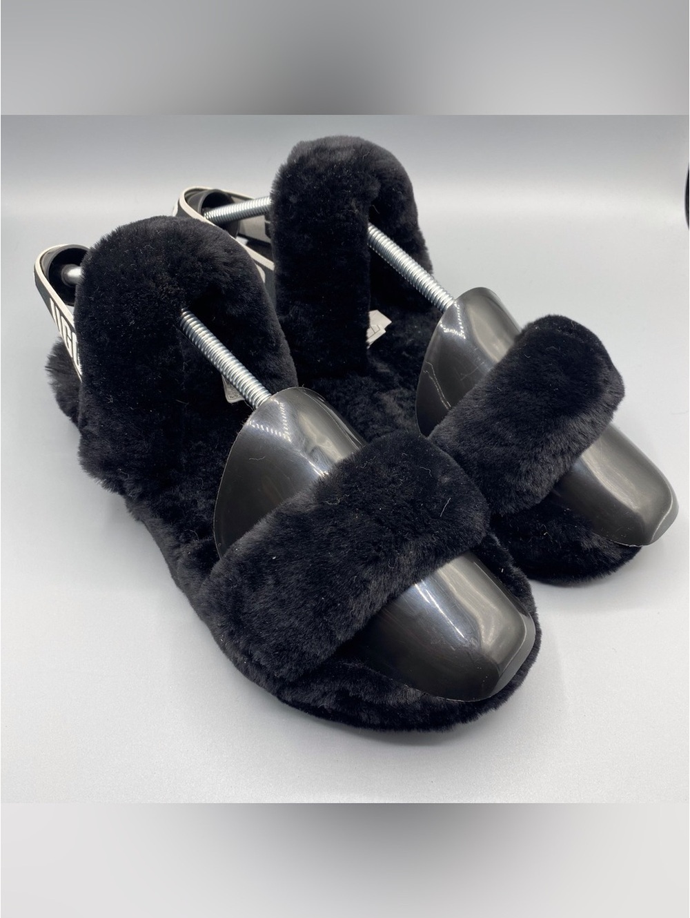 Ugg Black Fuzzy Slippers